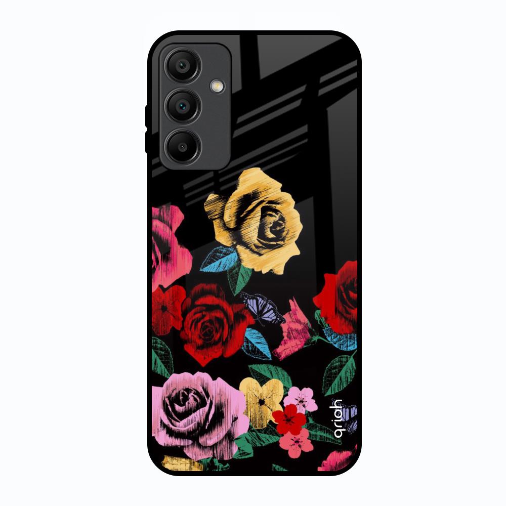 Floral Decorative Samsung Galaxy A15 5G Glass Back Cover Online