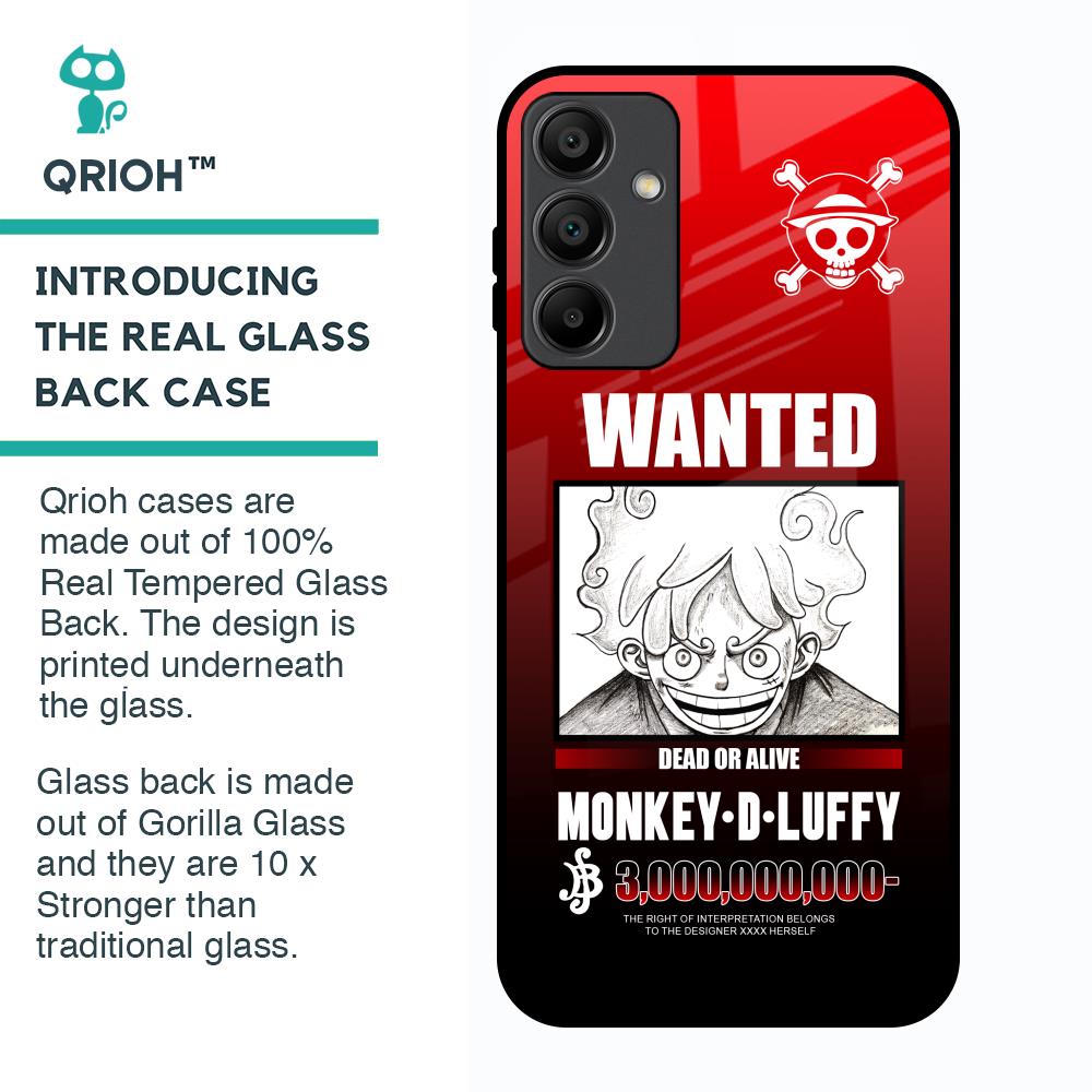 Luffy Wanted Glass Case for Samsung Galaxy A15 5G