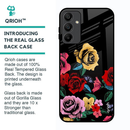 Floral Decorative Glass Case For Samsung Galaxy A15 5G
