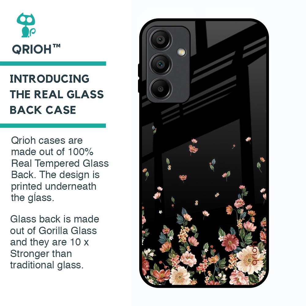 Floating Floral Print Glass Case for Samsung Galaxy A15 5G