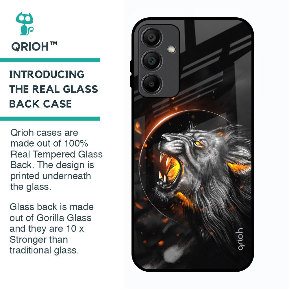 Aggressive Lion Glass Case for Samsung Galaxy A15 5G