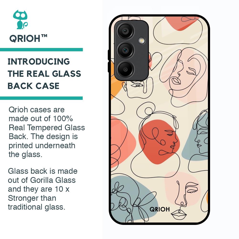 Abstract Faces Glass Case for Samsung Galaxy A15 5G