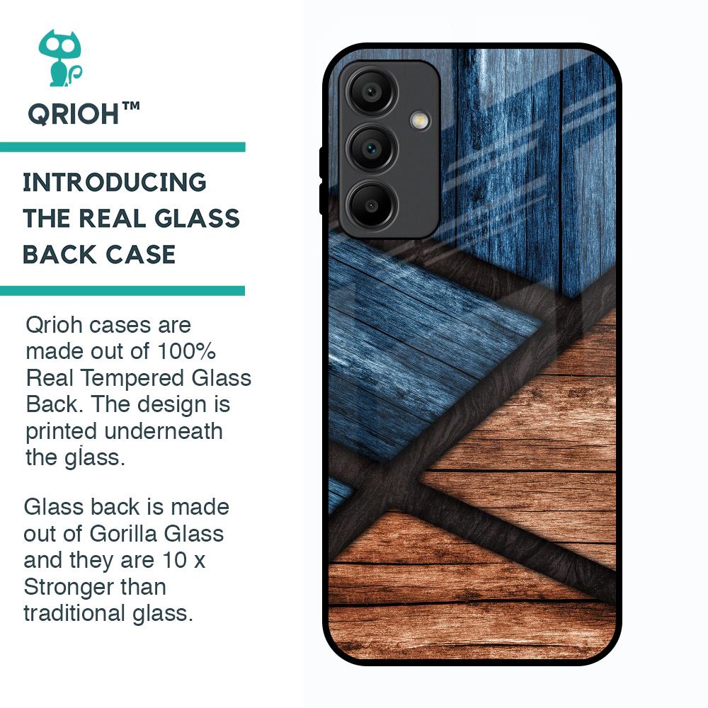 Wooden Tiles Glass Case for Samsung Galaxy A15 5G