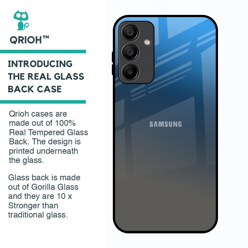 Blue Grey Ombre Glass Case for Samsung Galaxy A15 5G