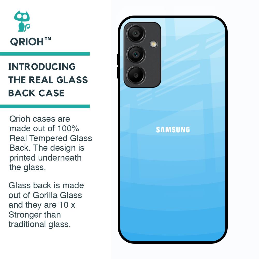 Wavy Blue Pattern Glass Case for Samsung Galaxy A15 5G