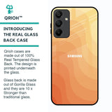 Orange Curve Pattern Glass Case for Samsung Galaxy A15 5G