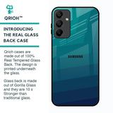 Green Triangle Pattern Glass Case for Samsung Galaxy A15 5G