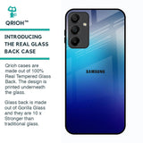 Blue Rhombus Pattern Glass Case for Samsung Galaxy A15 5G