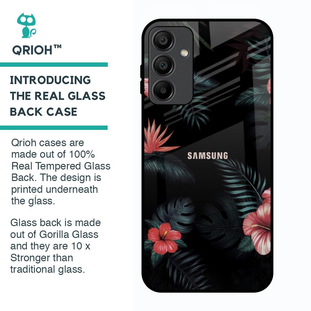 Tropical Art Flower Glass Case for Samsung Galaxy A15 5G