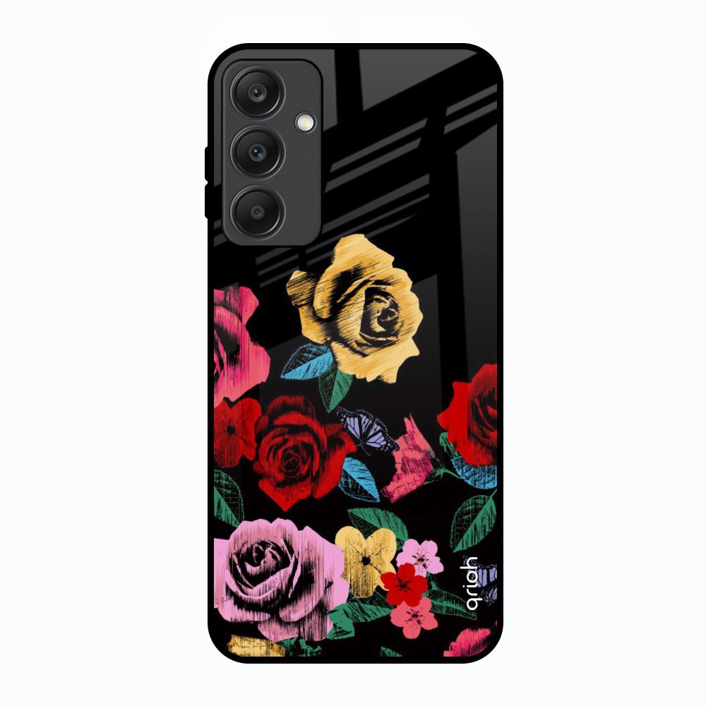 Floral Decorative Samsung Galaxy A25 5G Glass Back Cover Online
