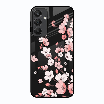 Black Cherry Blossom Samsung Galaxy A25 5G Glass Back Cover Online