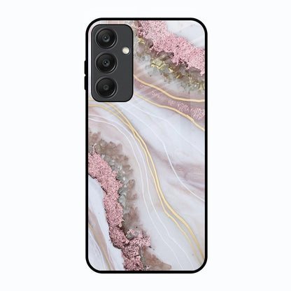 Pink & Gold Gllitter Marble Samsung Galaxy A25 5G Glass Back Cover Online