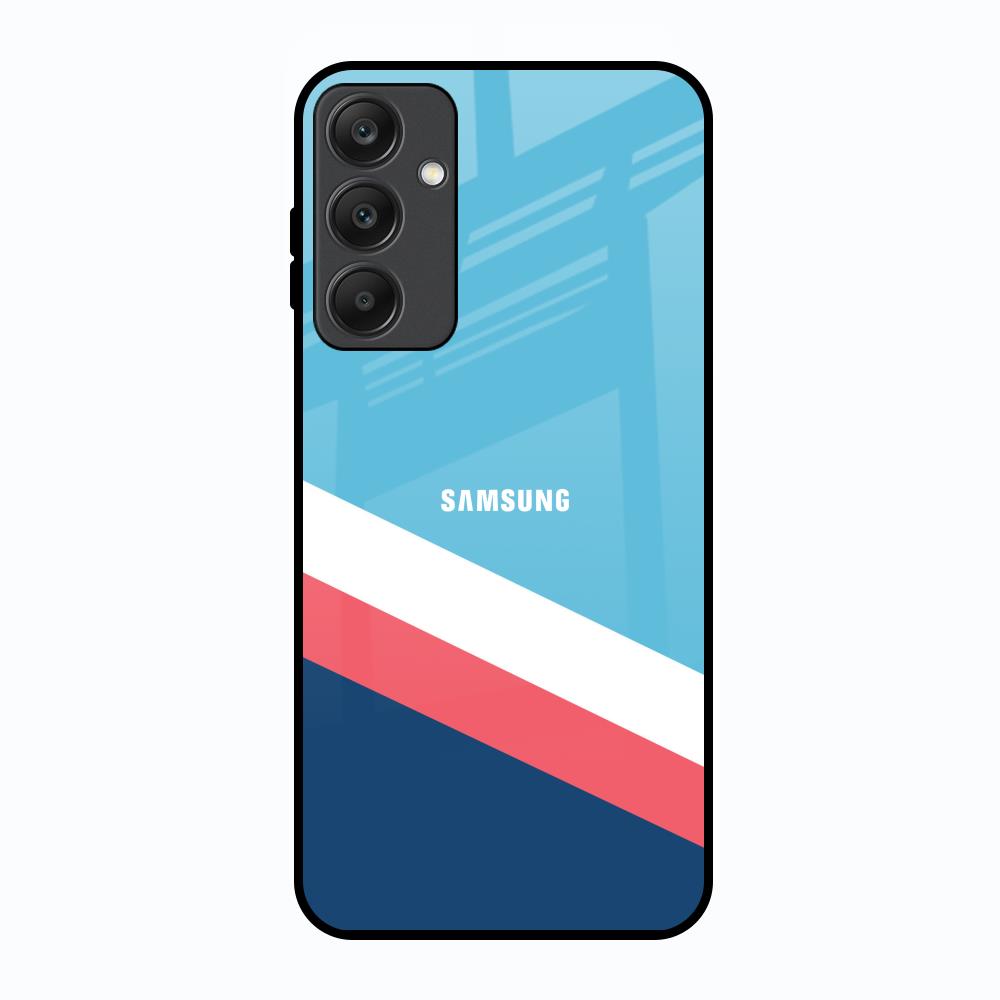 Pink & White Stripes Samsung Galaxy A25 5G Glass Back Cover Online