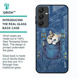 Kitty In Pocket Glass Case For Samsung Galaxy A25 5G