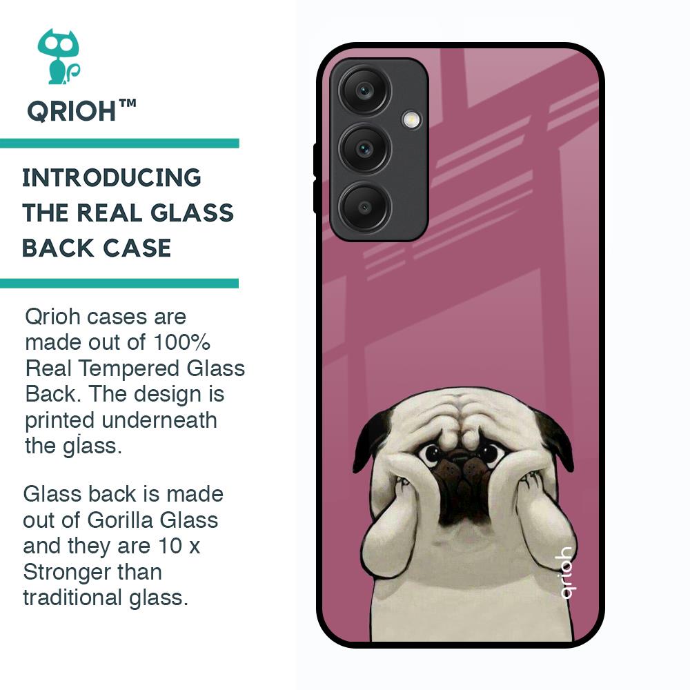 Funny Pug Face Glass Case For Samsung Galaxy A25 5G