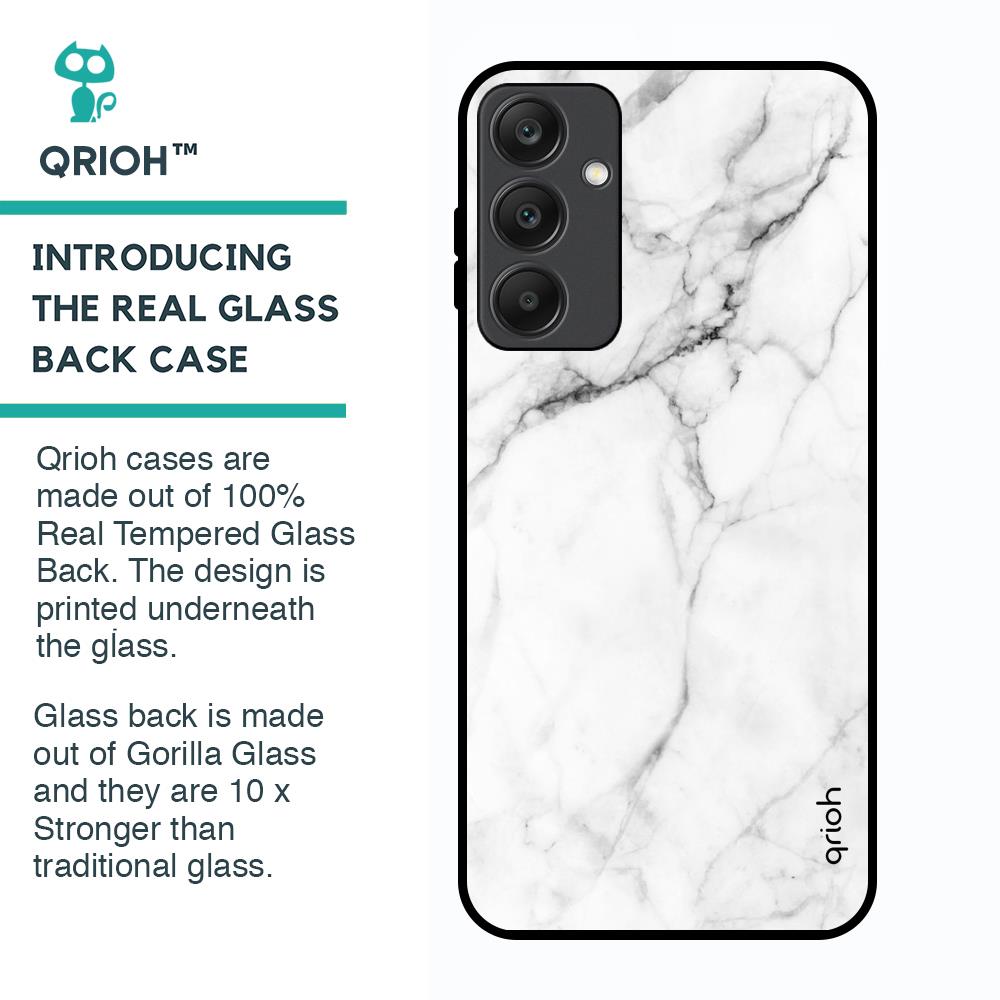 Modern White Marble Glass Case for Samsung Galaxy A25 5G