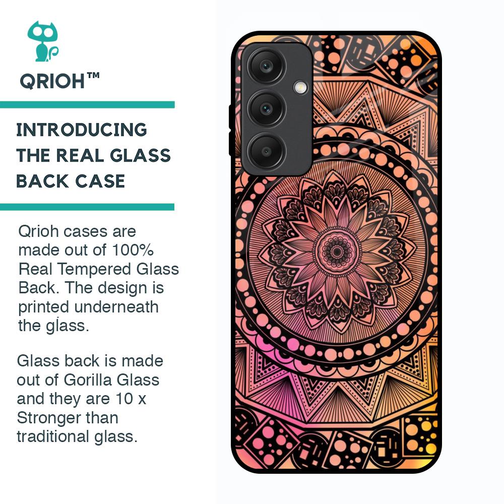 Floral Mandala Glass Case for Samsung Galaxy A25 5G