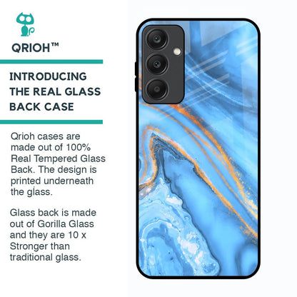 Vibrant Blue Marble Glass Case for Samsung Galaxy A25 5G