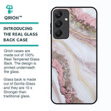 Pink & Gold Gllitter Marble Glass Case for Samsung Galaxy A25 5G