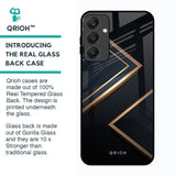 Sleek Golden & Navy Glass Case for Samsung Galaxy A25 5G