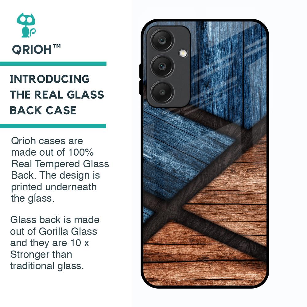 Wooden Tiles Glass Case for Samsung Galaxy A25 5G