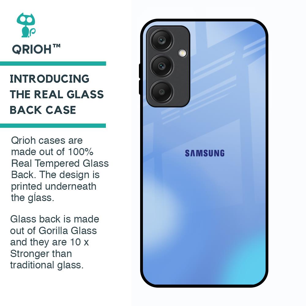 Vibrant Blue Texture Glass Case for Samsung Galaxy A25 5G