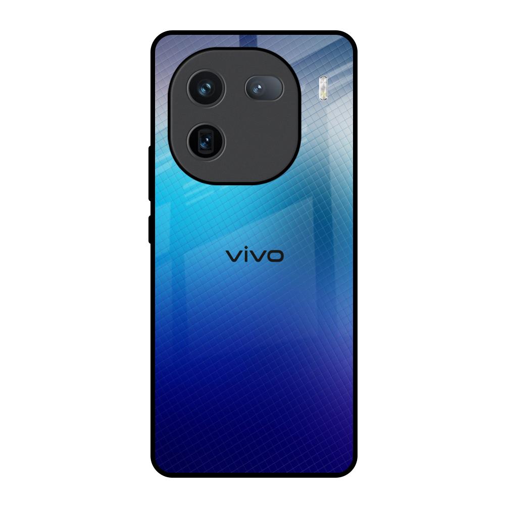 Blue Rhombus Pattern IQOO 12 5G Glass Back Cover Online