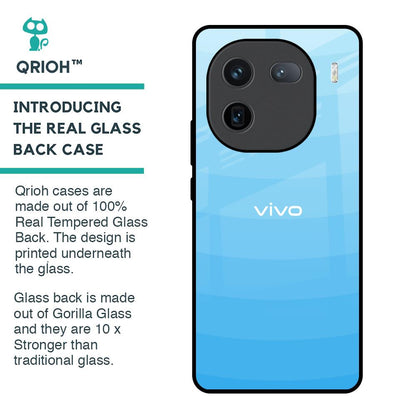 Wavy Blue Pattern Glass Case for IQOO 12 5G
