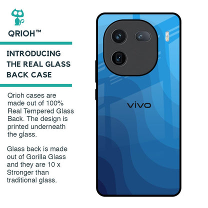 Blue Wave Abstract Glass Case for IQOO 12 5G