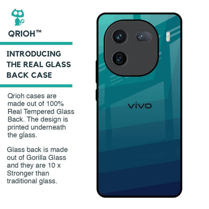 Green Triangle Pattern Glass Case for IQOO 12 5G
