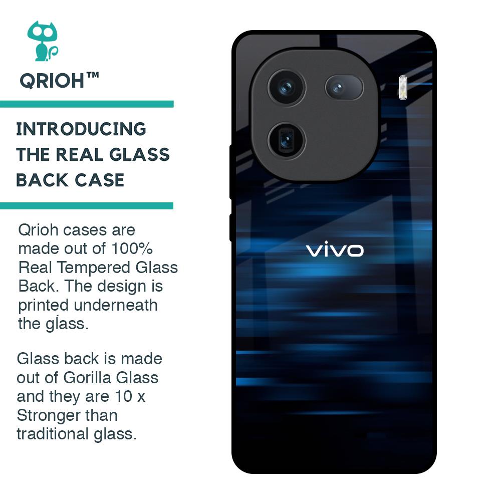 Blue Rough Abstract Glass Case for IQOO 12 5G