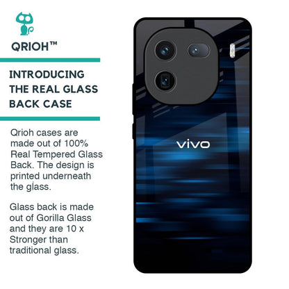 Blue Rough Abstract Glass Case for IQOO 12 5G