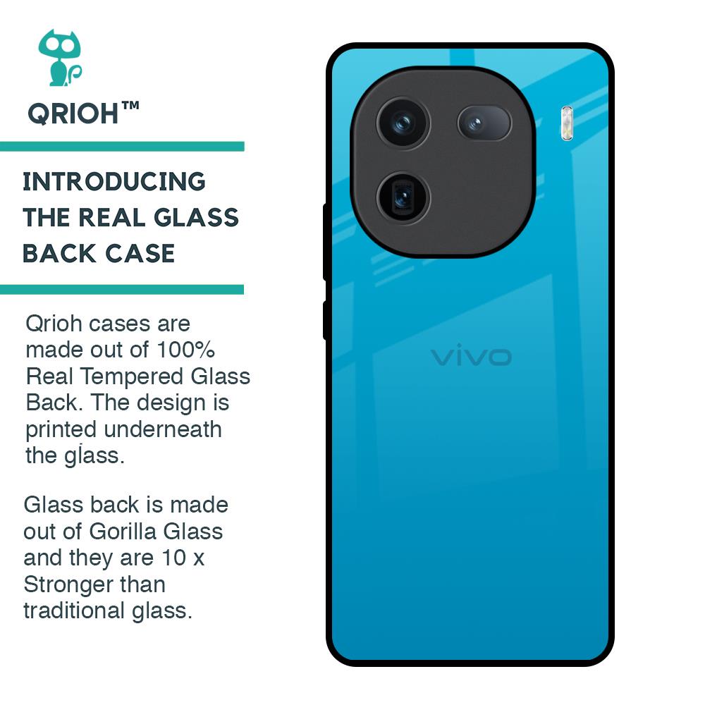 Blue Aqua Glass Case for IQOO 12 5G