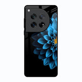 Half Blue Flower Oneplus 12 Glass Back Cover Online