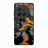 Camouflage Orange Oneplus 12 Glass Back Cover Online
