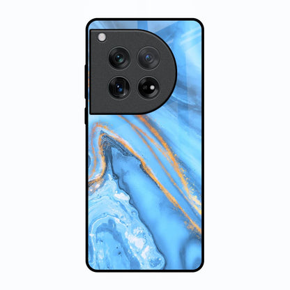 Vibrant Blue Marble Oneplus 12 Glass Back Cover Online