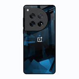 Polygonal Blue Box Oneplus 12 Glass Back Cover Online