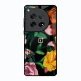 Flowers & Butterfly Oneplus 12 Glass Back Cover Online