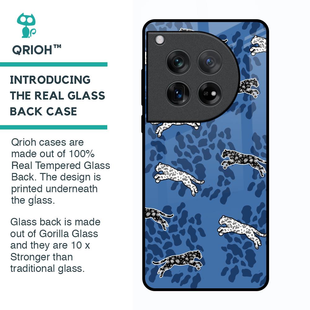 Blue Cheetah Glass Case for Oneplus 12