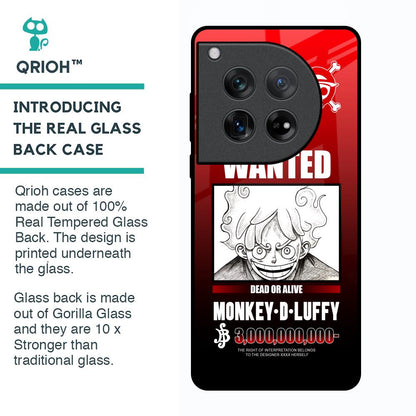 Luffy Wanted Glass Case for Oneplus 12