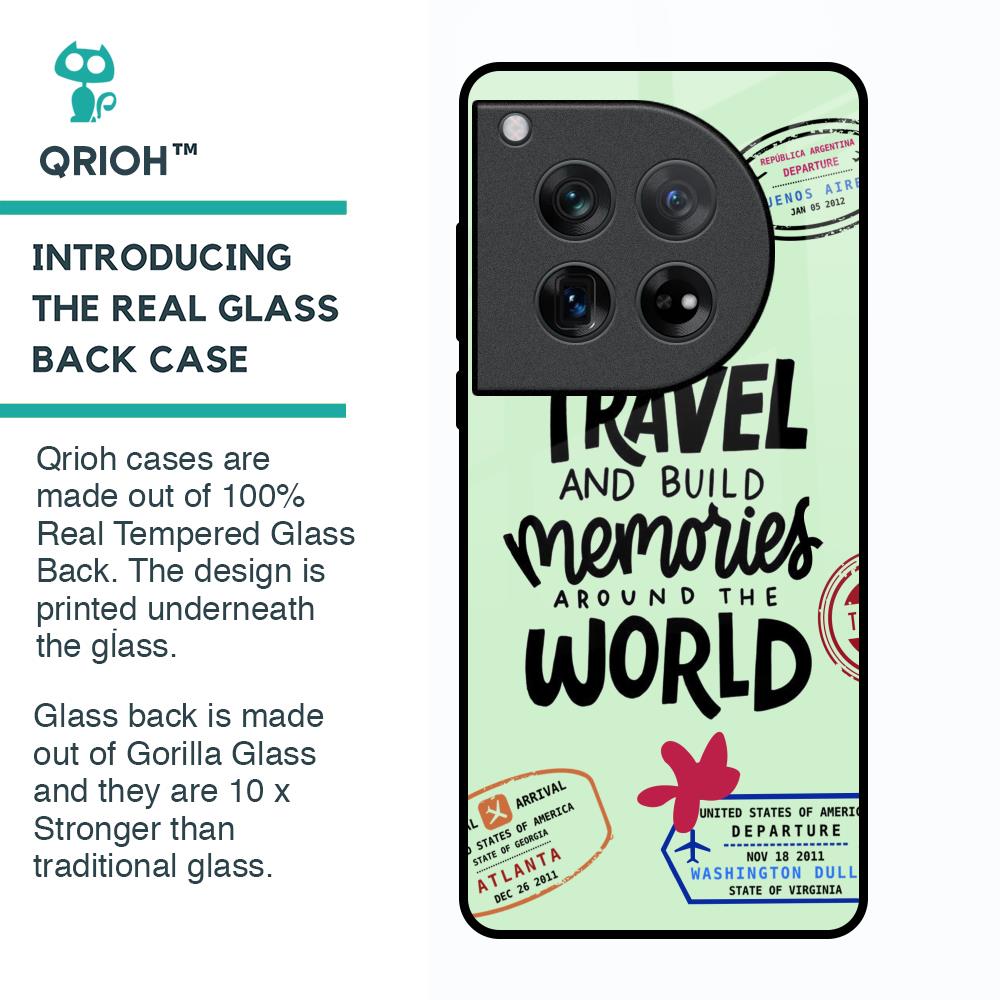 Travel Stamps Glass Case for Oneplus 12