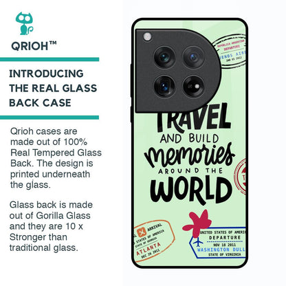 Travel Stamps Glass Case for Oneplus 12