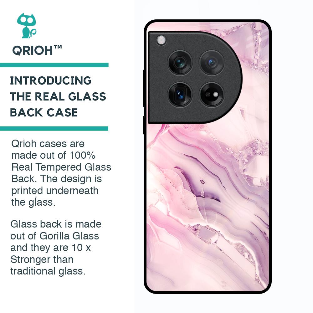 Diamond Pink Gradient Glass Case For Oneplus 12