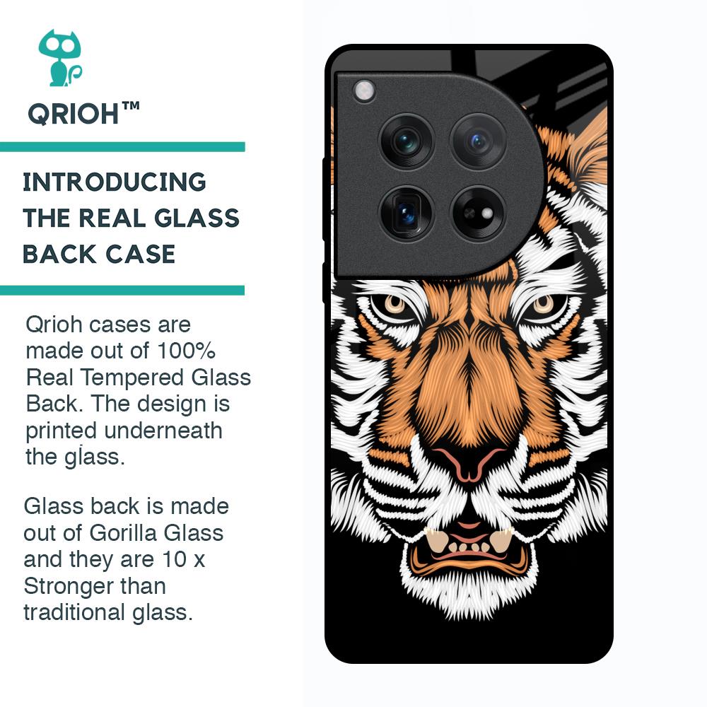 Angry Tiger Glass Case For Oneplus 12