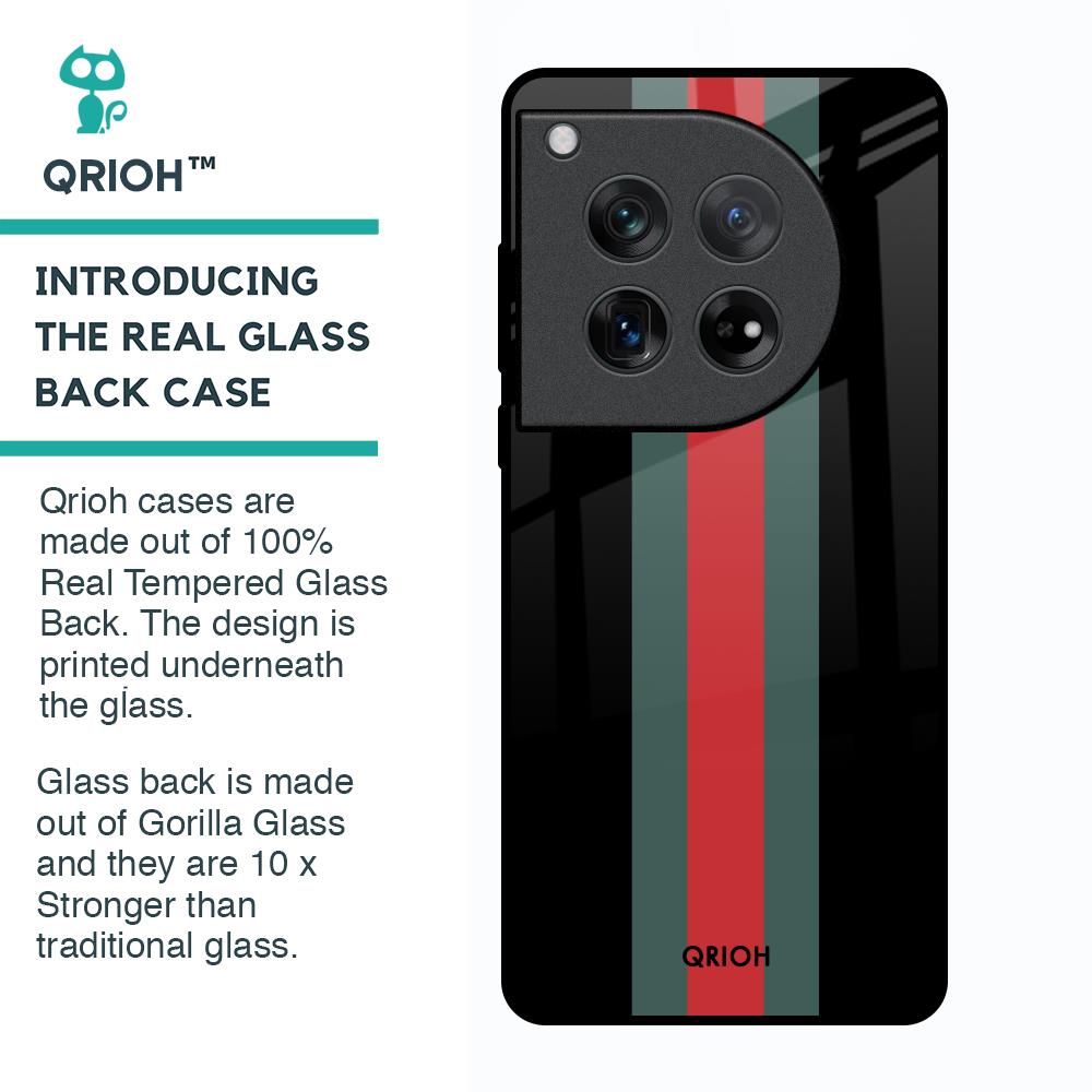 Vertical Stripes Glass Case for Oneplus 12