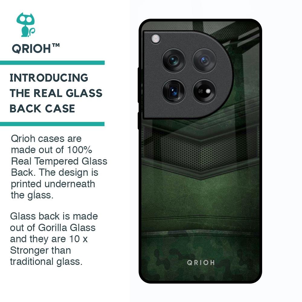 Green Leather Glass Case for Oneplus 12