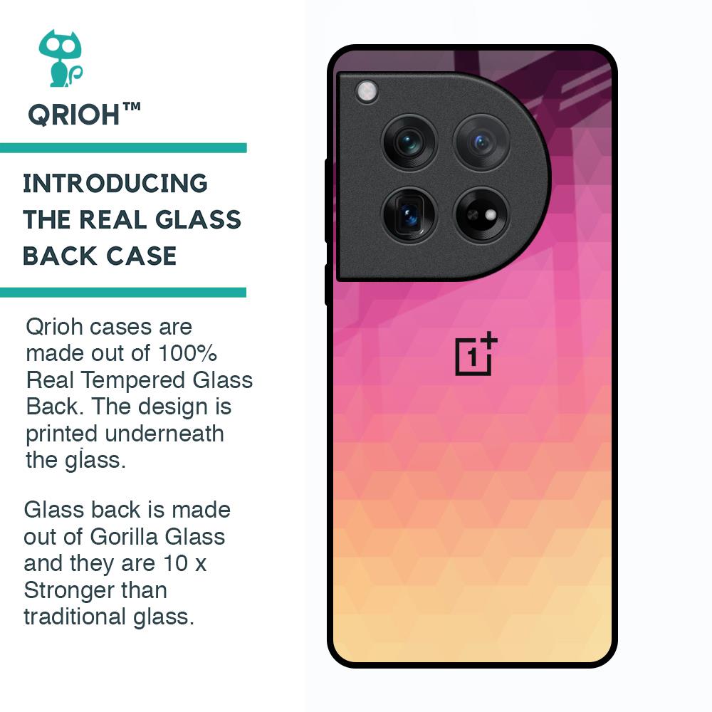 Geometric Pink Diamond Glass Case for Oneplus 12