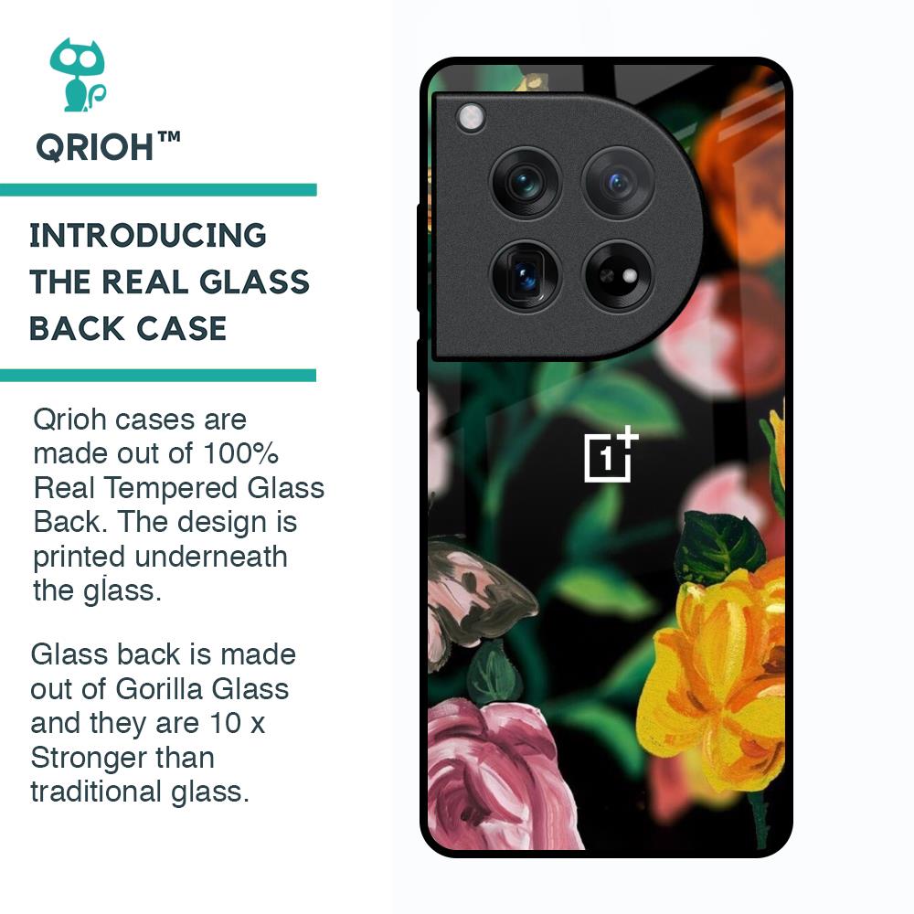 Flowers & Butterfly Glass Case for Oneplus 12