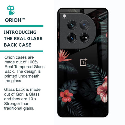 Tropical Art Flower Glass Case for Oneplus 12