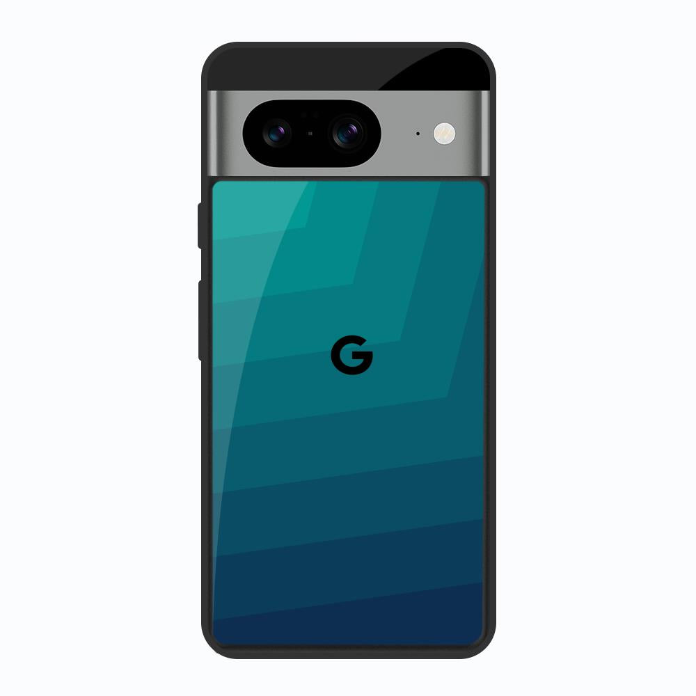 Green Triangle Pattern Google Pixel 8 Glass Back Cover Online